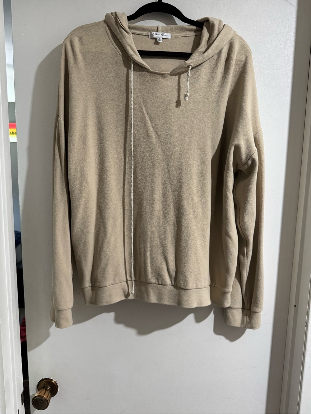 Cloud Ten Fleece Hoodie Size XL Cream Sand Tan Oversized Drawstring